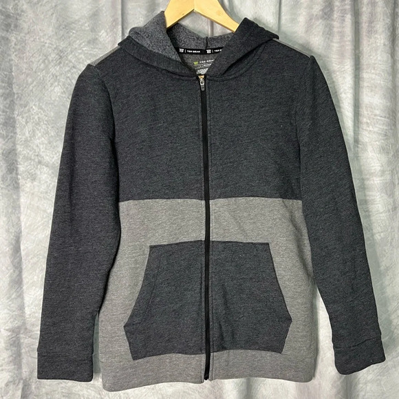 Tek Gear Dark Gray and Light Gray Fleece Lined Full Zip Hoodie - size Large - Picture 2 of 7